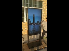 شاشة لمس مثبتة على الحائط بتقنية QLED خارجية مع شاشة عرض إعلانية مدمجة بصريًا