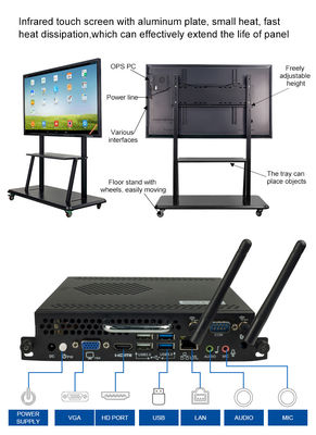 Infrared VESA 98in Touch Screen Interactive Board Aluminum Alloy
